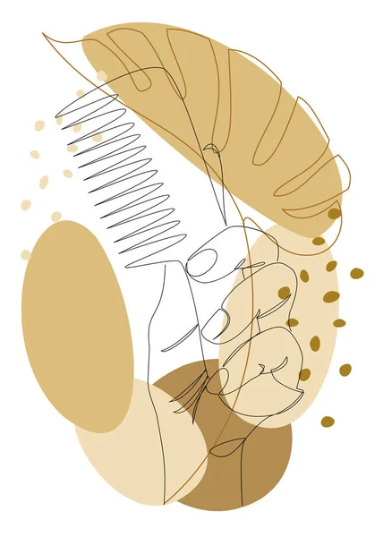 Siluety Lidských Rukou Držících Kartáč Vlasy Moderním Jednořádkovém Stylu Rostlinné — Stock fotografie