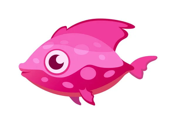 Μια Επίπεδη Απεικόνιση Ενός Πολύχρωμου Ψαριού Αποχρώσεις Του Ροζ Και — Φωτογραφία Αρχείου