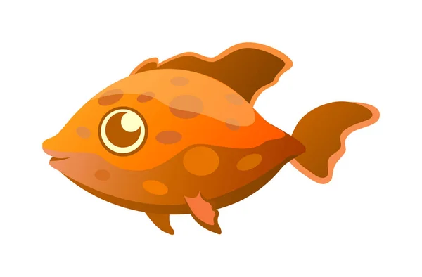 Flat Illustration Colourful Fish Shades Orange Brown — Stock Photo, Image