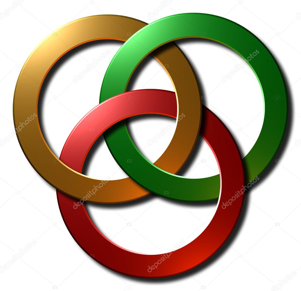 Celtic knot (gold red & green)