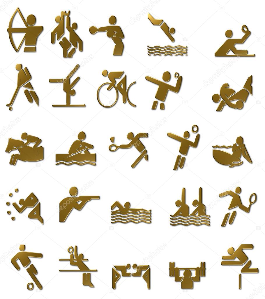 Summer Olympics Icons Set (Gold)