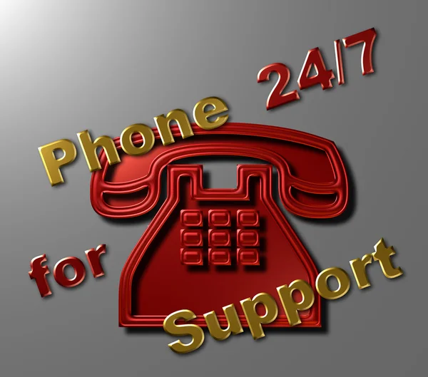 Telefoon 24-7 voor ondersteuning — Stockfoto