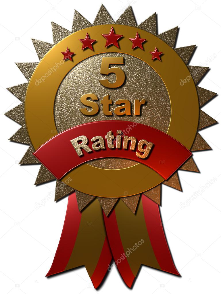 5 Star Rating Seal with ribbons