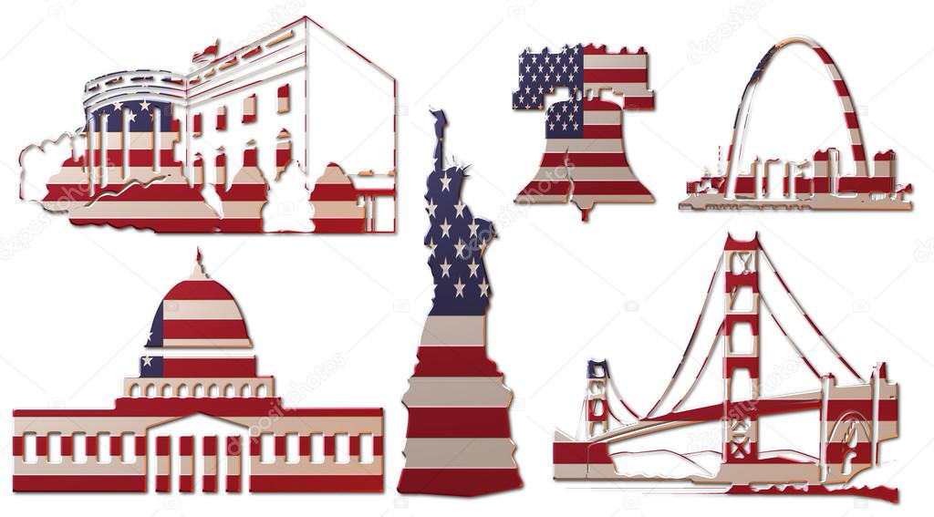 US Landmarks (Flag)