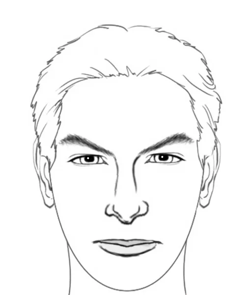 Face Drawing (Outline - Man) — Stock Photo, Image