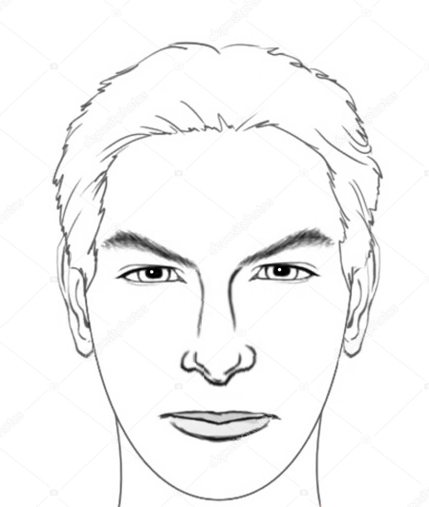 Cute Man Face Sketch Drawing for Kids