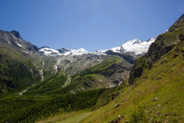 Panorama Saas Fee Zwitserse Bergen — Stockfoto