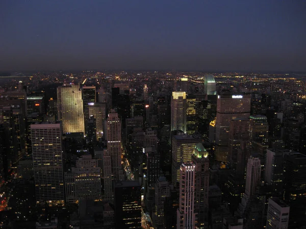 Manhattan Ciudad Nueva York Por Noche —  Fotos de Stock