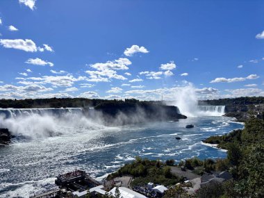 Güneşli bir günde Niagara Şelalesi 'nin manzarası