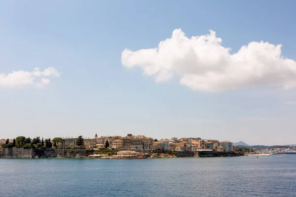 Historic Town Corfu Island Greece Seen Sea — Stock Photo, Image