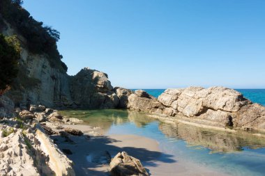 Paramonas, Batı Korfu, Yunanistan 'da deniz manzarası