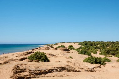 Issos Sahili, Korfu, Yunanistan 'da deniz manzarası