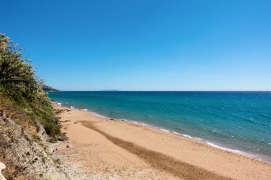 Yunanistan 'ın güneybatısında, Agios Georgios yakınlarındaki Korfu adasının inanılmaz manzarası