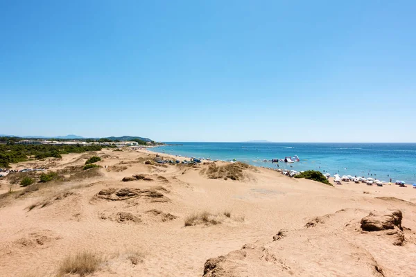 Paisagens Incríveis Beira Mar Praia Issos Corfu Grécia — Fotografia de Stock