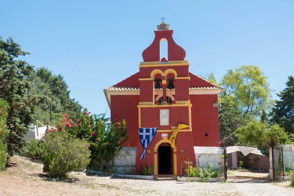 Agosto 2020 Corfú Grecia Monasterio Holy Pantokrator Cerca Issos Corfú — Foto de Stock