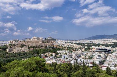 Akropol ve şehir, Atina, Yunanistan için görüntüleyin
