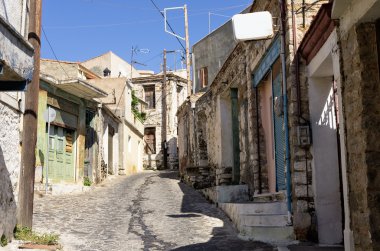 Bir sokak Volissos köyünde, Sakız Adası, Yunanistan