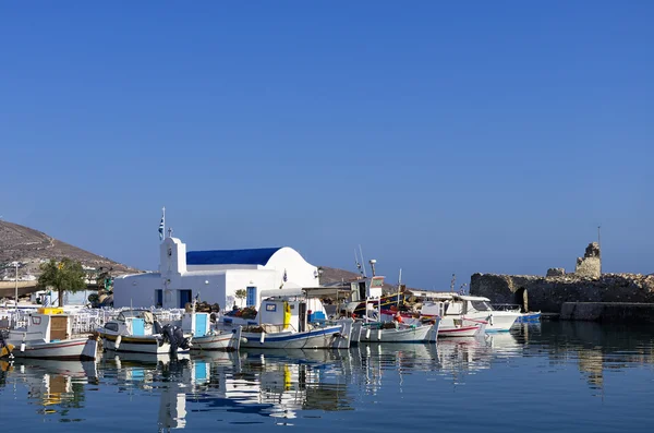 Küçük limanda Naoussa village, Paros Island, Yunanistan