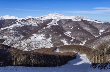 Dağ manzarası içinde Vigla, Florina'nın Kayak Merkezi, Yunanistan