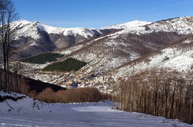 Dağ manzarası içinde Vigla, Florina'nın Kayak Merkezi, Yunanistan