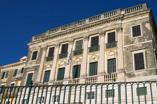 Architecture in the old town of Corfu island, Greece — Stock Photo, Image