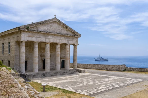 Old orthodox church in Doric style in Corfu island, Greece — Stockfoto