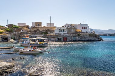 Little fishing village in Kimolos island, Cyclades, Greece clipart