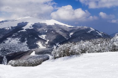 Dağ manzarası içinde Vigla, Florina'nın Kayak Merkezi, Yunanistan