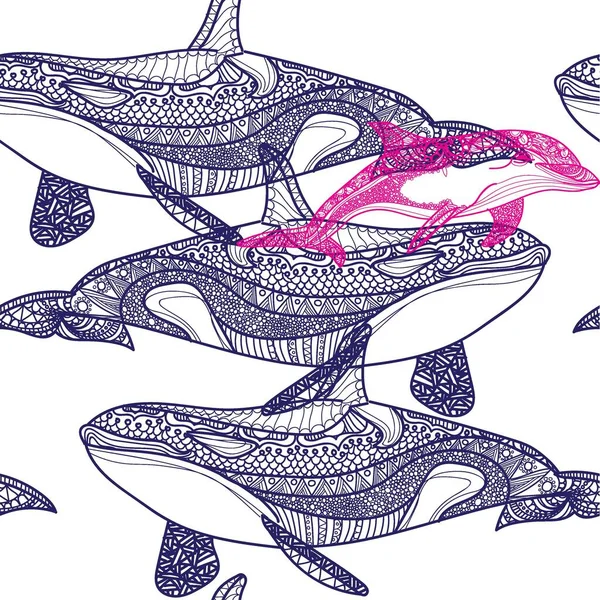 ปแบบท รอยต บวาฬ ระบายส าหร บเด ระบายส ทางสมาธ โดดเด ปแบบแมนดาลา — ภาพเวกเตอร์สต็อก