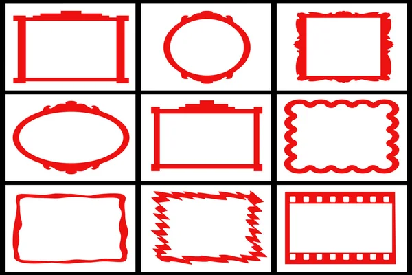 Collection of red frames — Stock Photo, Image