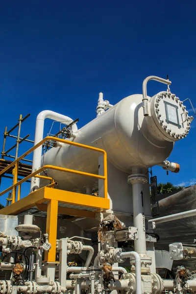 Finomítói Ipari Tartálygyártás Kőolaj Csővezeték — Stock Fotó