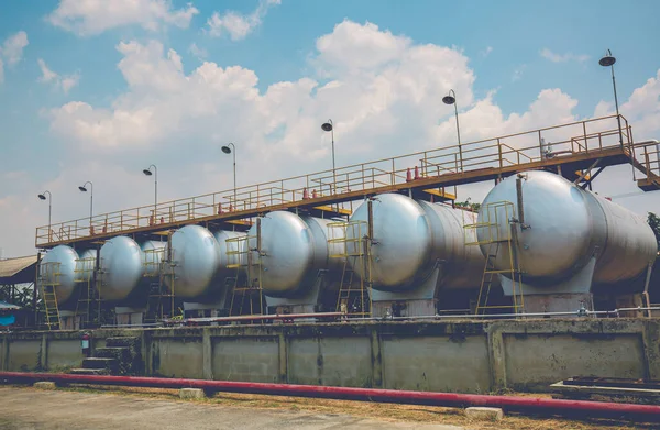 Fűtőolaj Tárolása Vízszintes Tartályokban Csővezetékekben — Stock Fotó