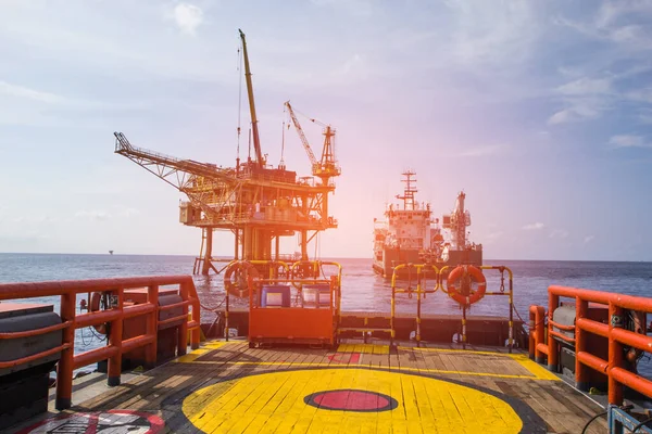 Offshore Rig Cargo Industrie Olie Gasproductie Aardoliepijpleiding — Stockfoto