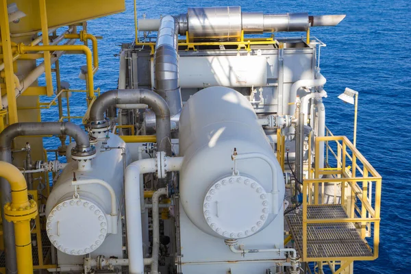 Offshore Der Industrie Und Gasfördertank Erdölpipeline — Stockfoto