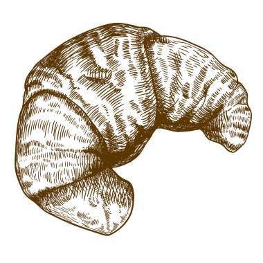 croissaant beyaz zemin üzerine oyma