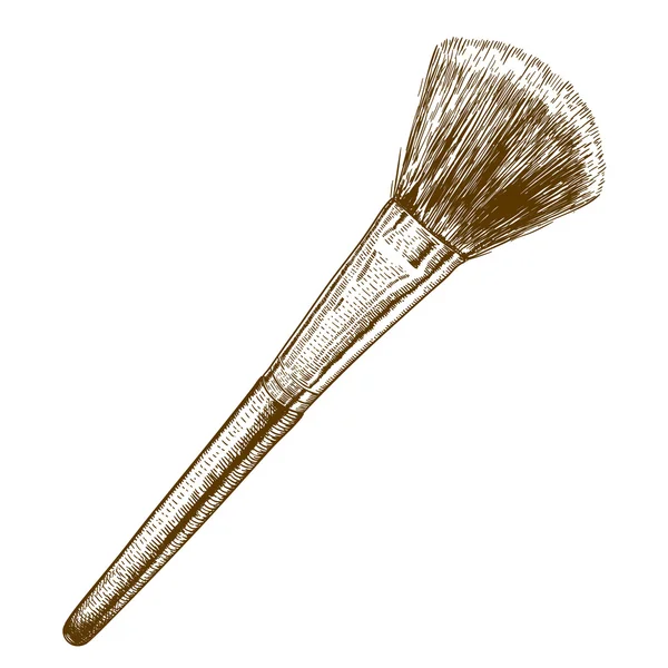 Engraving antique illustration of make-up brush — Stock Vector