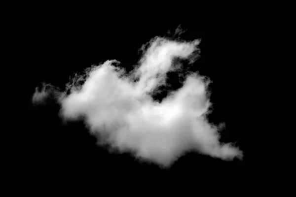 Textured Fluffy Cloud Abstract Isolated Black Background — Stock Photo, Image