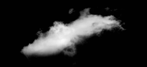 Textured Fluffy Cloud Abstract Isolated Black Background Out Focus — Stock Photo, Image