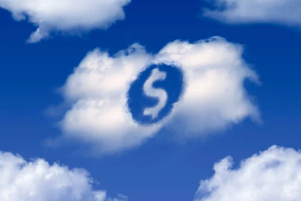 Dollar Shaped Cloud Blue Sky — Stock Photo, Image