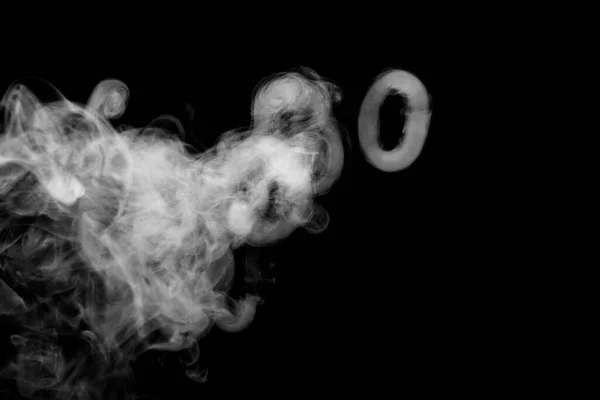 Fumo Isolato Polvere Astratta Spruzzi Acqua Fondo Nero — Foto Stock