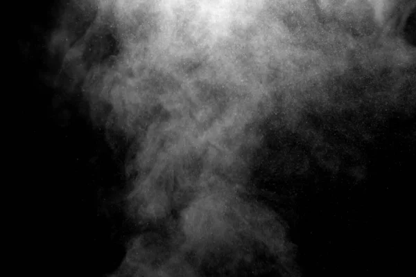 Humo Aislado Polvo Abstracto Aerosol Agua Sobre Fondo Negro —  Fotos de Stock