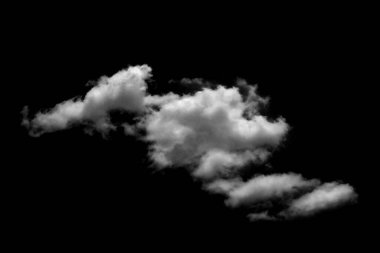 Kabarık tüylü bulut, soyut, siyah arkaplanda izole.