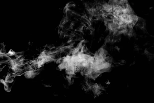 Bílý Kouř Izolovaný Abstraktní Prášek Vodní Sprej Černém Pozadí Rozostřené — Stock fotografie