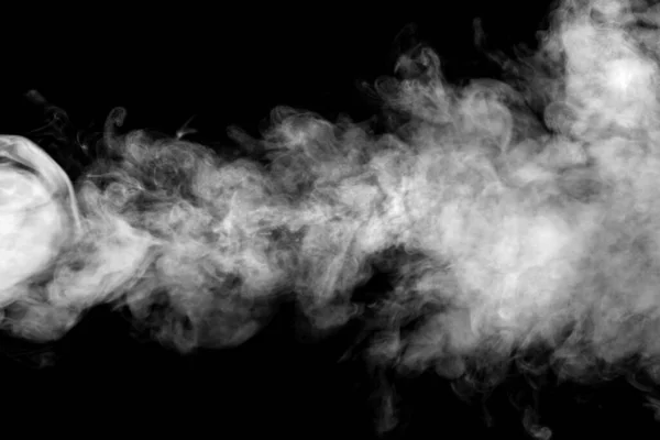 Белый Дым Изолирован Абстрактный Порошок Брызги Воды Черном Фоне Вне — стоковое фото