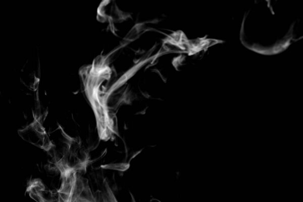 White smoke isolated, abstract powder, water spray on black background, Out of focus