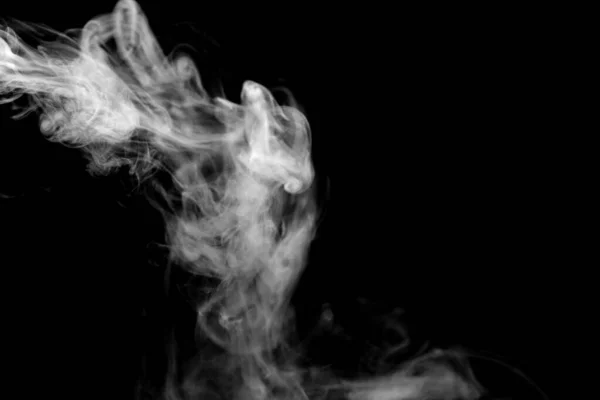 白色烟雾隔离 抽象粉末 黑色背景上的水雾 — 图库照片