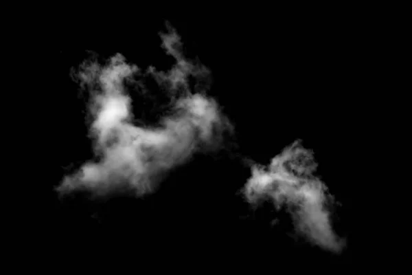 テクスチャ化されたふわふわの雲 アブストラクト 黒の背景に隔離 — ストック写真