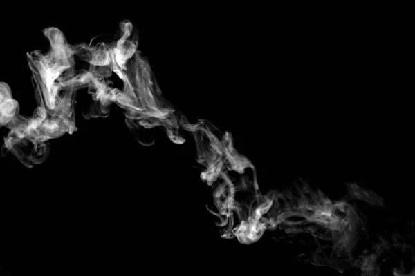 Fumée Blanche Isolée Poudre Abstraite Vaporisateur Eau Sur Fond Noir — Photo