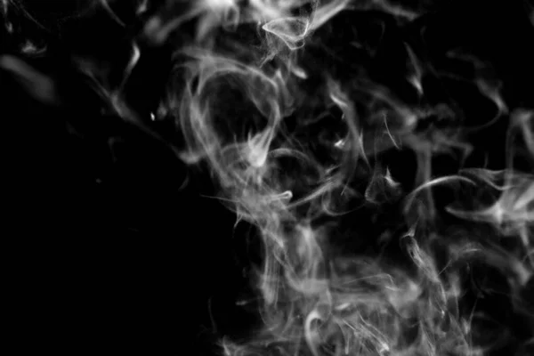 Λευκό Καπνό Απομονωμένο Αφηρημένη Σκόνη Σπρέι Νερού Μαύρο Φόντο — Φωτογραφία Αρχείου