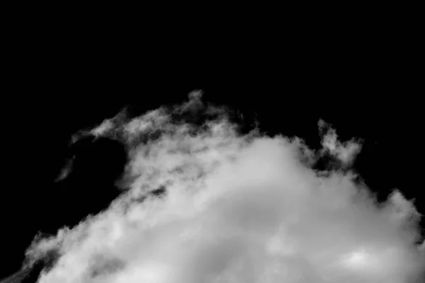 Weiße Wolke Flauschige Textur Abstrakt Isoliert Auf Schwarzem Hintergrund — Stockfoto